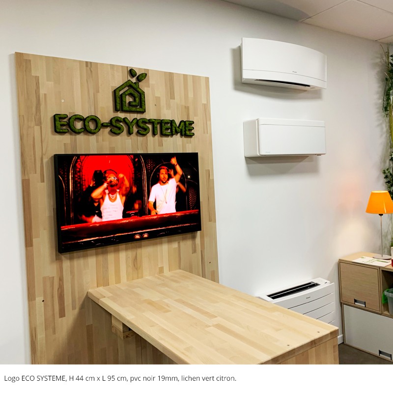 LOGO ECO SYSTEME , PVC NOIR 19 MM, LICHEN VERT CITRON,