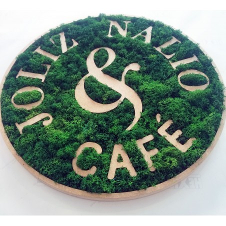 logo végétal avec du MDF lichen vert