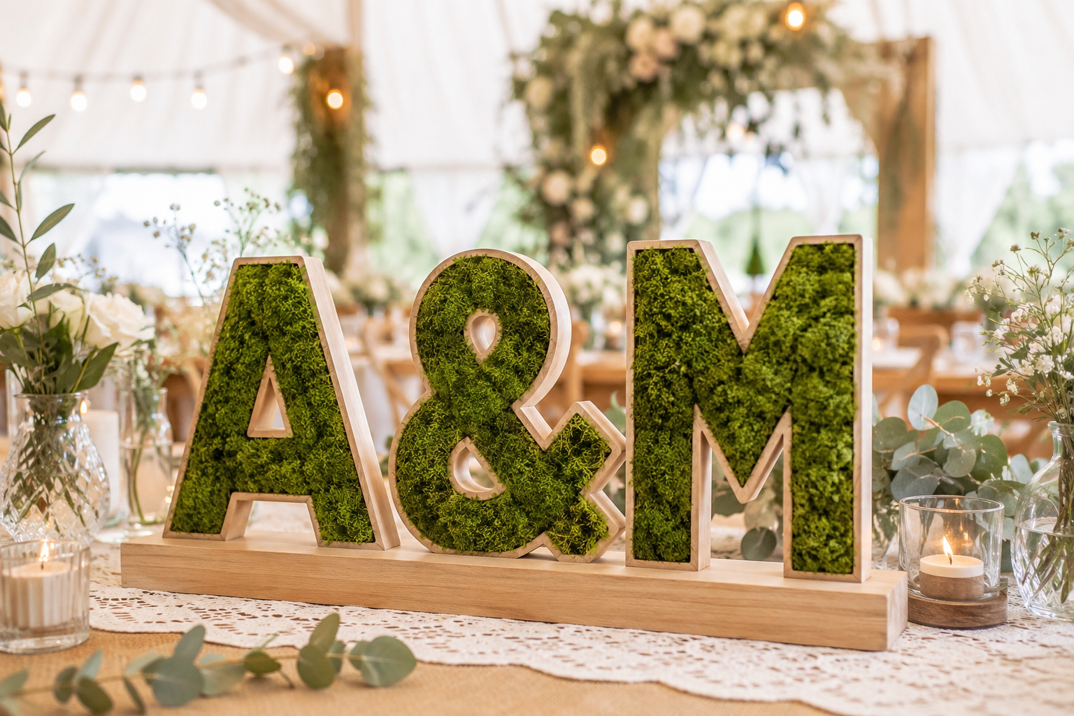 Lettres végétales pour mariage : une décoration naturelle et tendance pour un jour unique